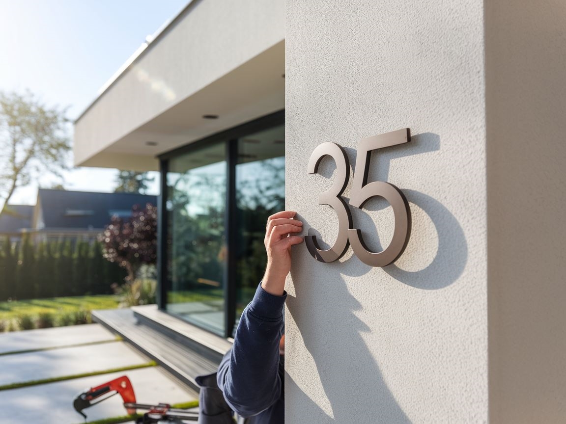 Narzędzia do montażu numeru na elewacji